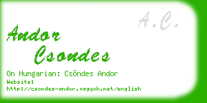 andor csondes business card